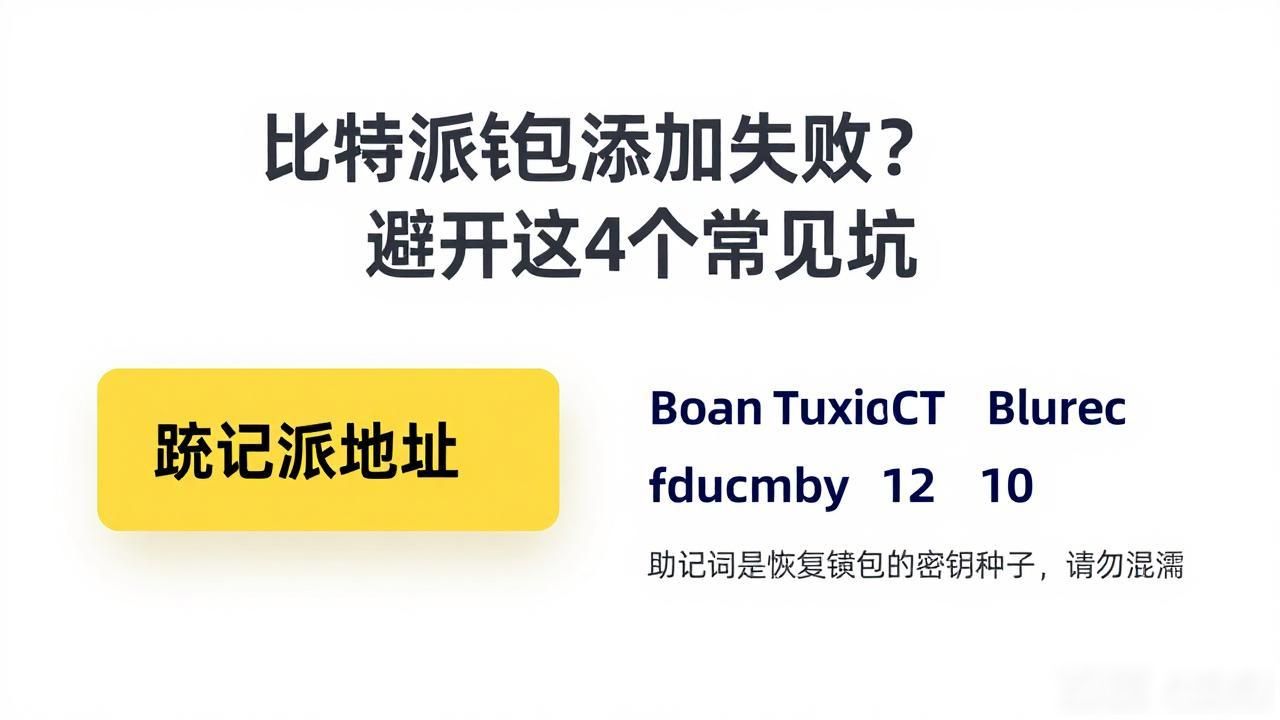 比特派钱包添加错误操作_比特派钱包添加钱包的常见误区_助记词私钥安全管理